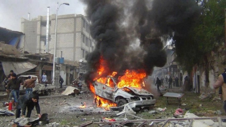 عشرات القتلى والجرحى بانفجار في مدينة اعزاز