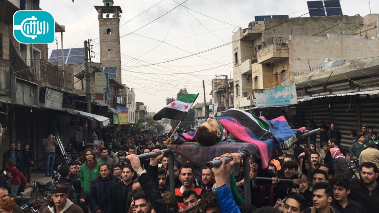 الفقيد رائد الفارس يوارى الثرى في كفرنبل