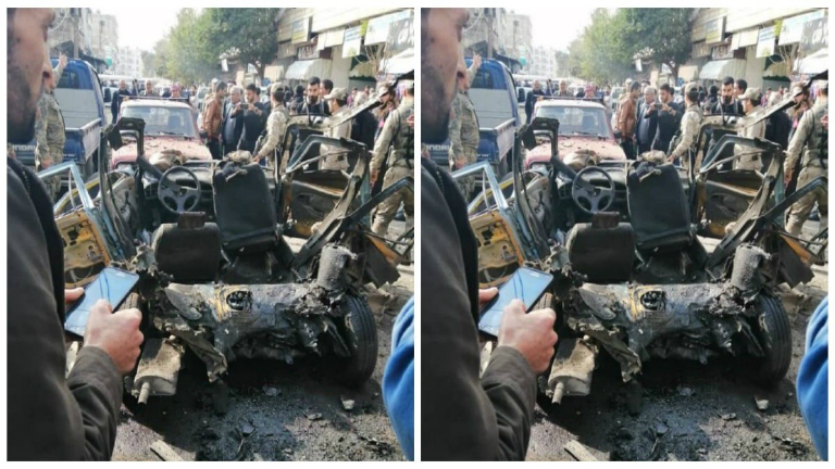 انفجار سيارة مفخخة في مدينة عفرين (فيديو)