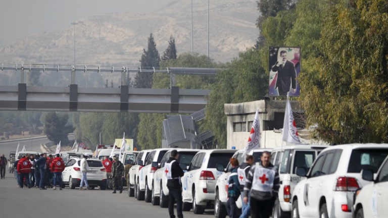 انطلاق مساعدات إلى مضايا وكفريا والفوعة