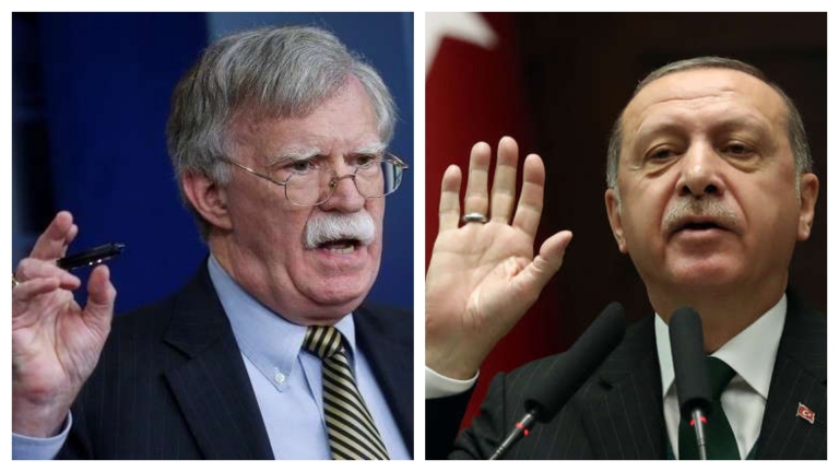أردوغان ينتقد تصريحات بولتون بشأن المقاتلين الأكراد   