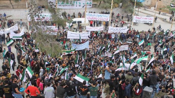Demonstrations all around Syria after the Ceasefire Agreement