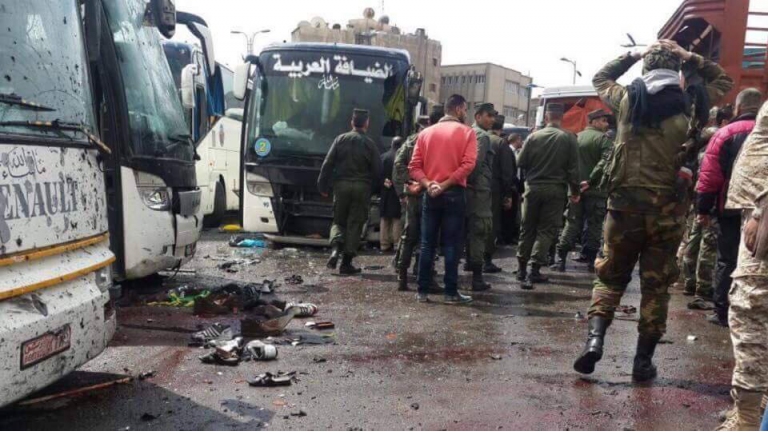 دمشق.. تفجيران يستهدفان حافلة زوار إيرانيين