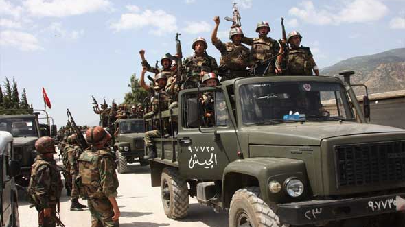 جيش النظام السوري يحشد دباباته على مدخل بقين