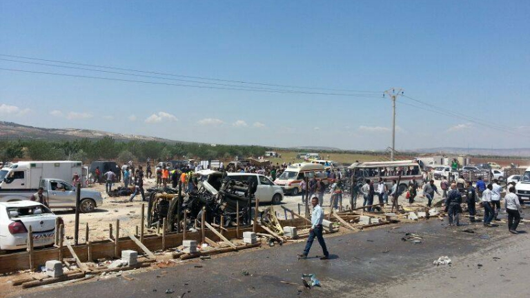 قتلى وحرجى في انفجار مفخخة قرب معبر باب السلامة 
