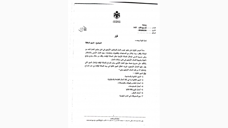 مكتب تشغيل السوريين في الأردن يبدأ بمنح تصاريح العمل 
