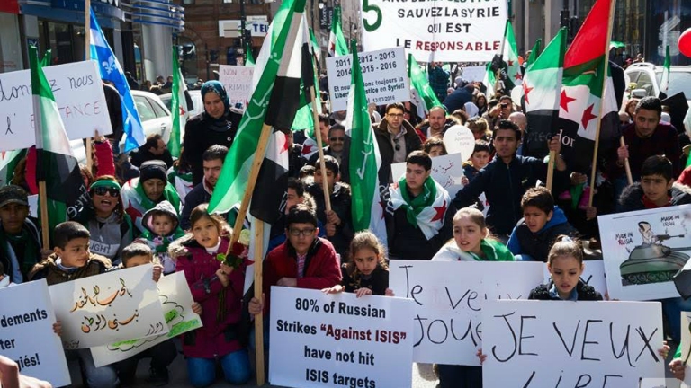 مظاهرة في كندا..  ‫إحياءً للذكرى الخامسة للثورة السورية