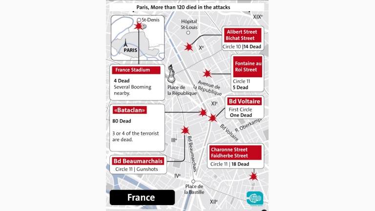 Paris Attacks: This Map Shows Where the Attacks Happened