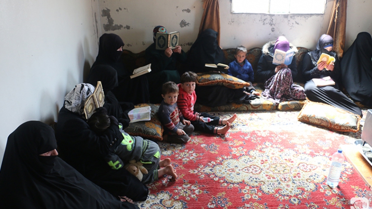 Um Ayham Teaches Women Writing and Reading in Hama!