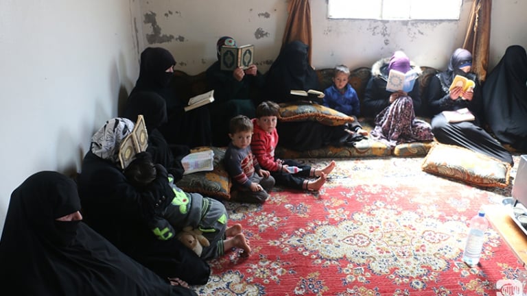 Um Ayham Teaches Women Writing and Reading in Hama!