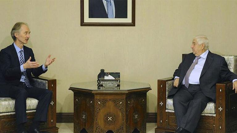 بيدرسون يلتقي المعلم بدمشق لمناقشة عمل اللجنة الدستورية