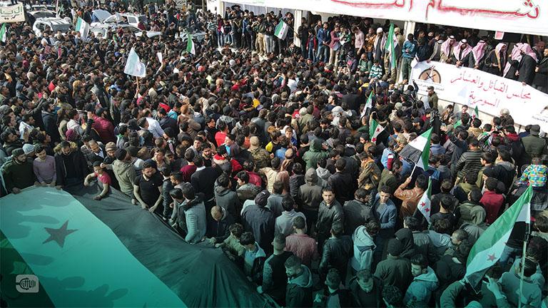 مظاهرات داخل سوريا وخارجها في الذكرى العاشرة للثورة السورية 