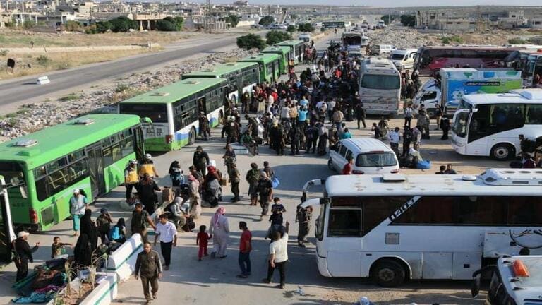 وصول الدفعة الثانية من مهجري درعا إلى ريف حلب الشرقي