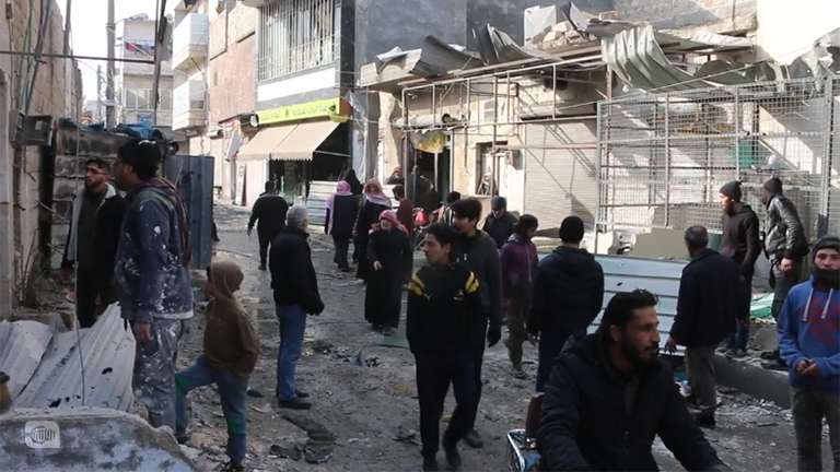 40 قتيلاً وجريحاً بقصف صاروخي استهدف الباب شرقي حلب