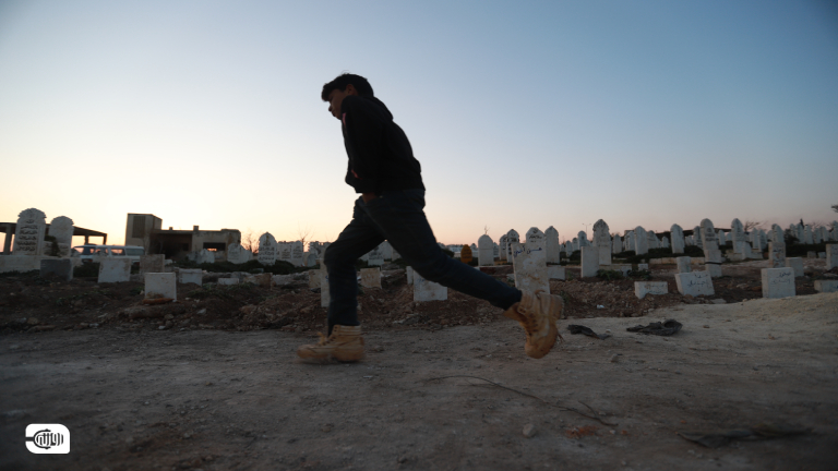 After the 6th of February.. syrian Children digging graves for earthquake victims