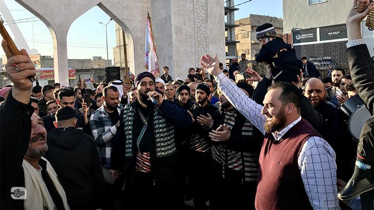 العراضة الحمصية في مدينة الباب صباح عيد الفطر