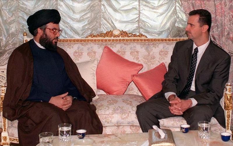 خالية من أية إشارة بالرد على اغتياله.. بشار الأسد يرسل رسالة لعائلة نصر الله