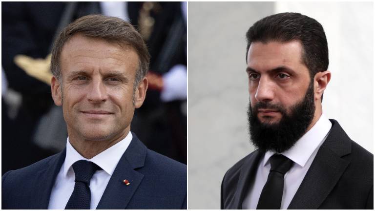 ماكرون يهنئ الشرع بمنصب الرئاسة ويبحث معه مستقبل سوريا