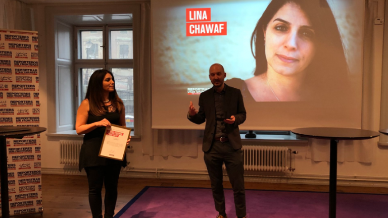 Journalist Lina Chawaf Wins the 2018 Annual Press Freedom Award