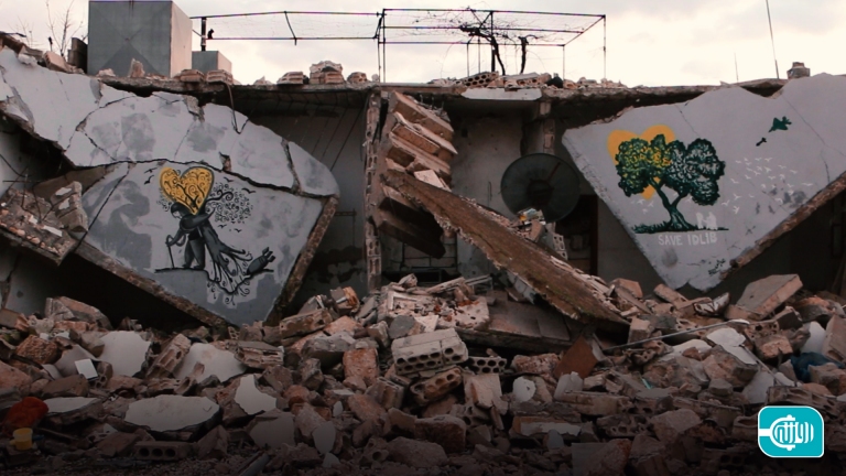 Murals recount chapters of the suffering of Idlib residents