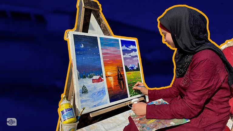 سهيمة.. رسامة سورية في مخيم الزعتري وصل إبداعها إلى ألمانيا